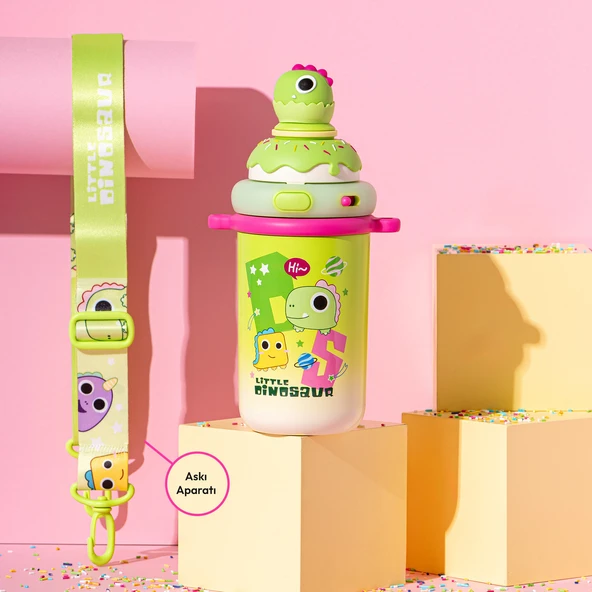 Emsan Baby Dinosaur Termos Yeşil 450 ml - 2