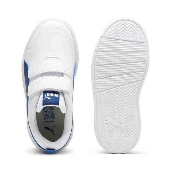 Puma Courtflex V3 V PS-White-Clyde Royal Çocuk Ayakkabı-Beyaz - Resim 6