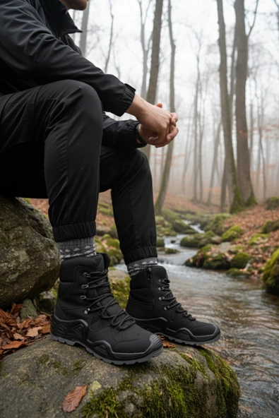 Muggo RANGER Tactical Askeri Fermuarlı ve Bağcıklı Postal Çöl Botu - 7