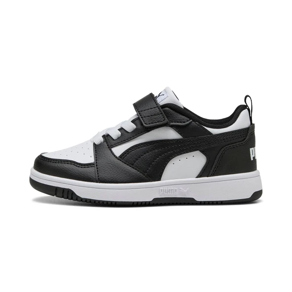 Puma Rebound V6 Lo AC+ PS-White-Black Çocuk Ayakkabı-Beyaz - Resim 4