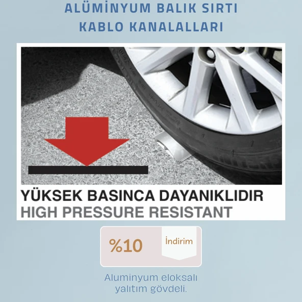 50x16 ALÜMİNYUM BALIKSIRTI KABLO KANALI - Resim 2