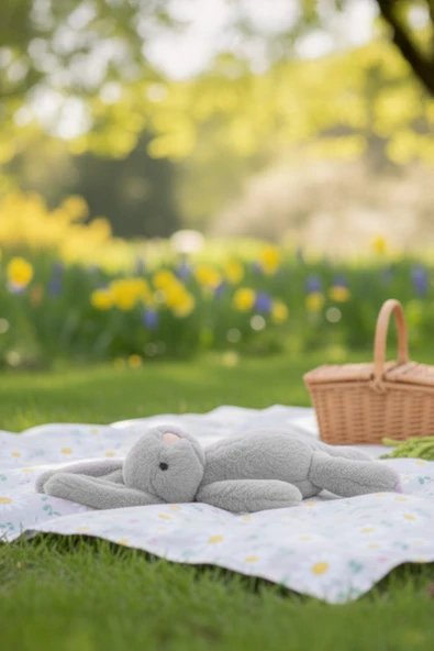 Yumuşacık Peluş Tavşan Hediyelik Bebek Uyku ve Oyun Arkadaşı 45 cm Oyuncak - 2