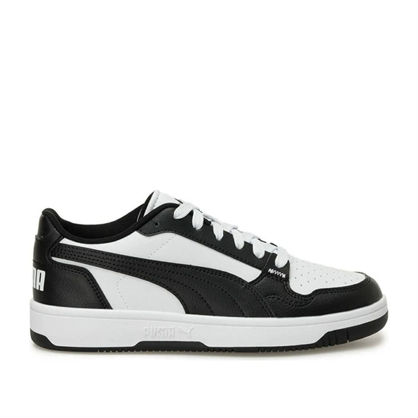 Puma Reb-L Jr-White-Black Çocuk Ayakkabı-Siyah Beyaz - Resim 5