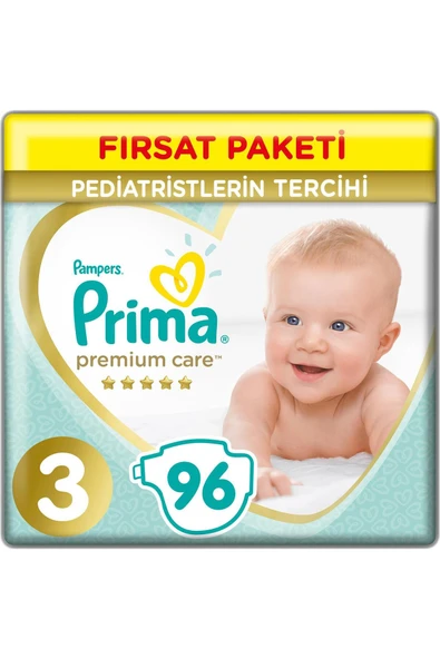 Prima Premium Care 3 Numara Midi 96lı Bebek Bezi