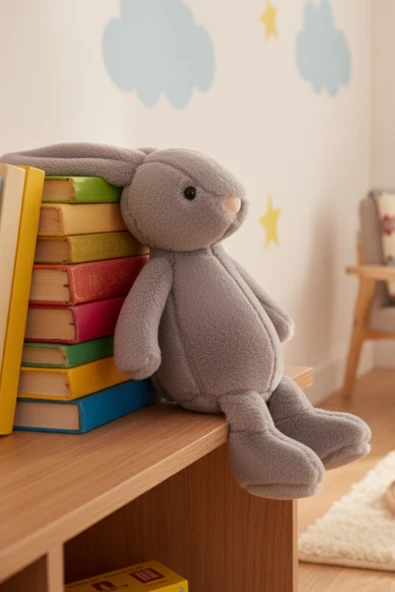 Yumuşacık Peluş Tavşan Hediyelik Bebek Uyku ve Oyun Arkadaşı 45 cm Oyuncak - 3