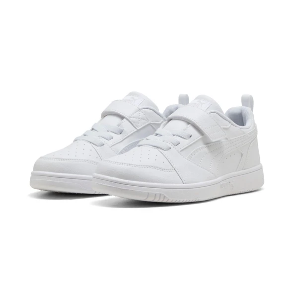 Puma Rebound V6 Lo AC+ PS-White-Cool Light Gray Çocuk Ayakkabı-Beyaz ve Cool Light ürün görseli 1