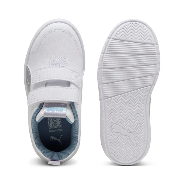 Puma CourtflexV3 Space Belle V PS-White-Lilac Crush Çocuk Ayakkabı-Beyaz - 4