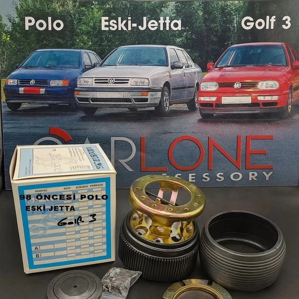 Polo 98 Öncesi-Eski Jetta-Golf3 İle Uyumlu Sabit Spor Direksiyon Göbeği Momo Tip - 1