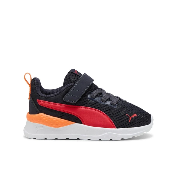 Puma Anzarun Lite AC Inf-New Navy-For All Time Red-Orange Glo Çocuk Ayakkabı-Siyah - Resim 2