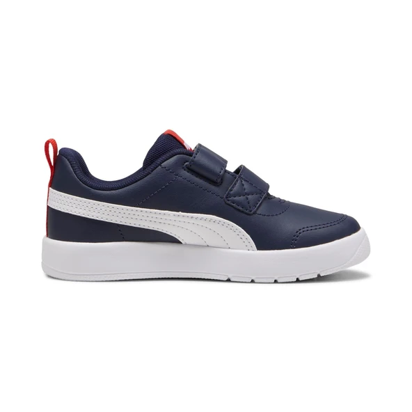 Puma Courtflex V3 V PS-Navy-White-Red Çocuk Ayakkabı-Lacivert - Resim 4