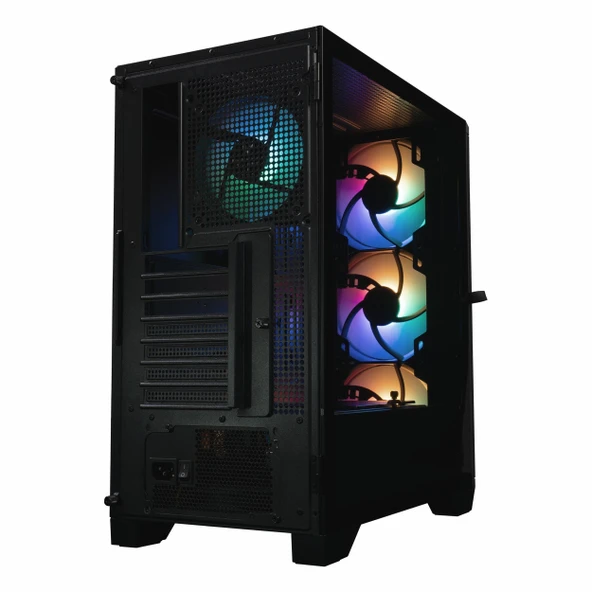 BitFenix Nova Mesh SE TG 1200W 80+ Altın USB 3.2 ARGB ATX Mid Tower Siyah Kasa - Resim 6