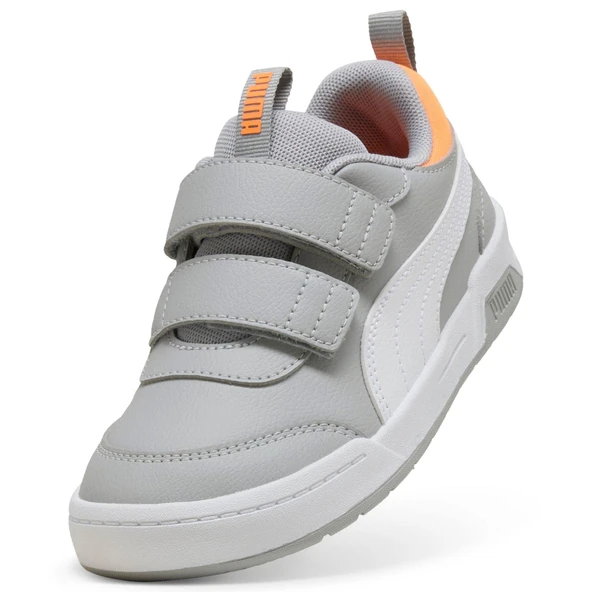 Puma Multiflex 2 SL V PS-Gray Echo-White Çocuk Ayakkabı-Gri - 2