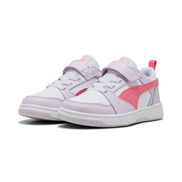 Puma Rebound V6 Lo AC+ PS-Lilac Frost-Magic Rose-White Çocuk Ayakkabı-Beyaz Lila ürün görseli 1
