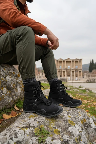 Muggo RANGER Tactical Askeri Fermuarlı ve Bağcıklı Postal Çöl Botu - 9