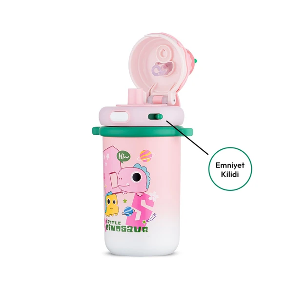 Emsan Baby Dinazor Termos Pembe 450 ml - Resim 7