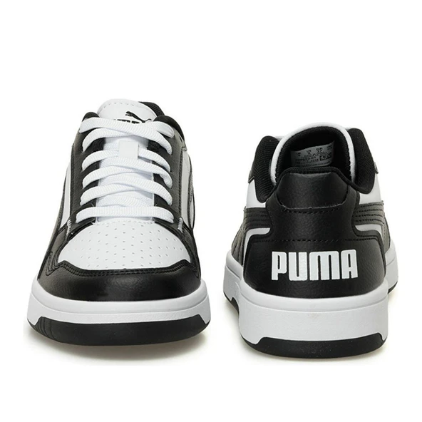 Puma Reb-L Jr-White-Black Çocuk Ayakkabı-Siyah Beyaz - Resim 2