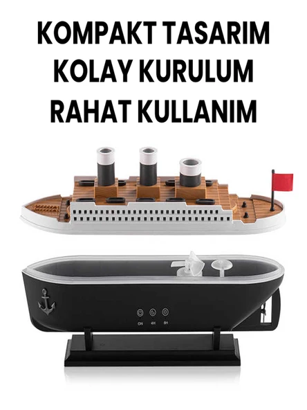 emi Tasarımlı Aromaterapi Difüzör & Nemlendirici - Denizanası Buhar Efekti, LED Işık ve Uzaktan Kumandalı - 4