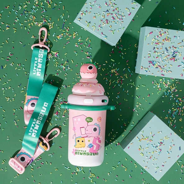 Emsan Baby Dinazor Termos Pembe 450 ml - Resim 4