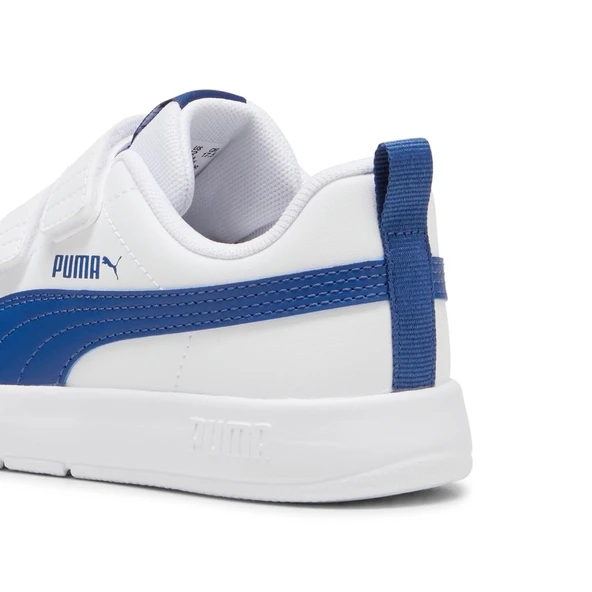 Puma Courtflex V3 V PS-White-Clyde Royal Çocuk Ayakkabı-Beyaz - Resim 4