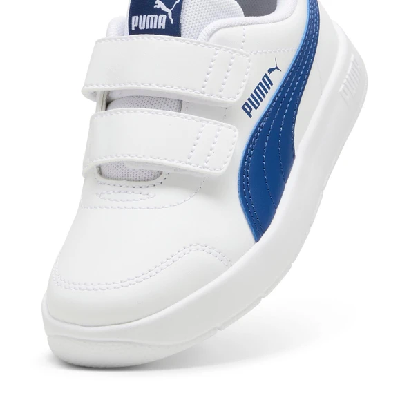 Puma Courtflex V3 V PS-White-Clyde Royal Çocuk Ayakkabı-Beyaz - Resim 3