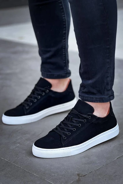 KB-122 Kuback Siyah Süet Yüksek Taban Bağcıklı Günlük Erkek Ayakkabı - Resim 3