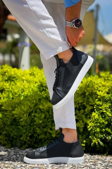 KB-112 Kuback Siyah Triko Bağcıklı Günlük Erkek Ayakkabı - Resim 5