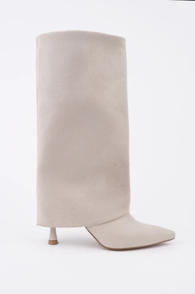 Muggo CATİE Süet Sivri Burun İnce Topuklu Kadın Çizme - 7