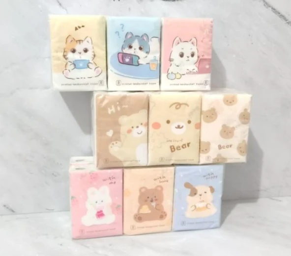 Hayvan Figürlü Cep Mendili 4 Paket ürün görseli