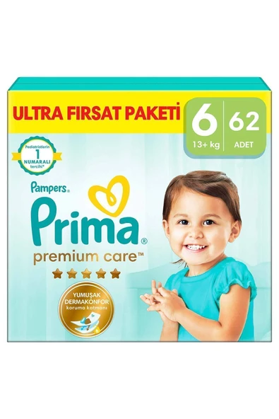 Prima Premium Care 6 Numara XL 62 li Bebek Bezi