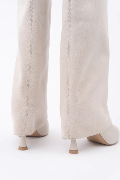 Muggo CATİE Süet Sivri Burun İnce Topuklu Kadın Çizme - 9