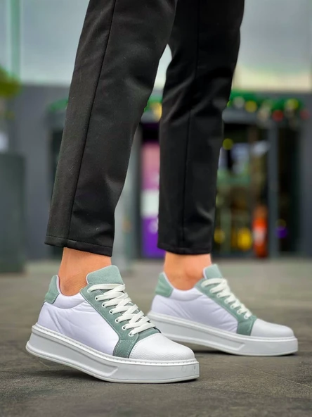 KB-X46 Kuback Beyaz Bebe Mavi Yüksek Beyaz Taban Günlük Spor Ayakkabı - Resim 4