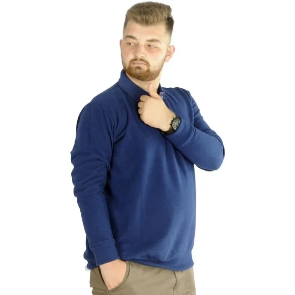 Erkek Sweatshirt Polo Vnz Selanik 20440 İndigo - 2