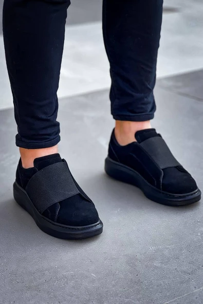 KB-040 Kuback Siyah Süet Siyah Taban Lastikli Günlük Erkek Ayakkabı - Resim 3