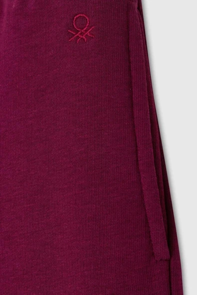 United Colors of Benetton Kız Çocuk  BNT-G23333 Benetton Jogger Eşofman Altı Bordo - Resim 3