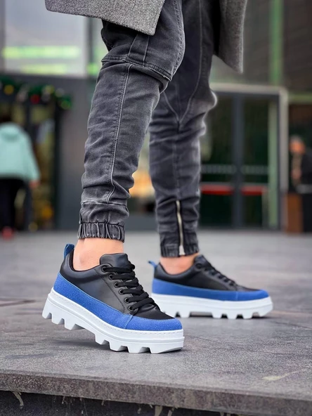 KB-056 Kuback Siyaavi Detaylı Beyaz Yüksek Taban Günlük Spor Ayakkabı - Resim 2