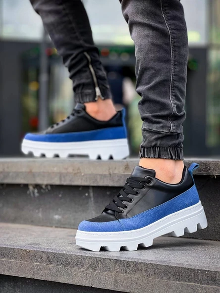 KB-056 Kuback Siyaavi Detaylı Beyaz Yüksek Taban Günlük Spor Ayakkabı - Resim 3