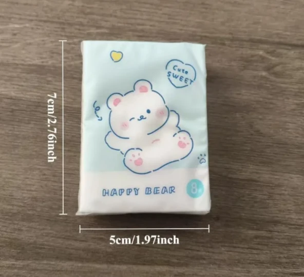 Hayvan Figürlü Cep Mendili 4 Paket - Resim 2