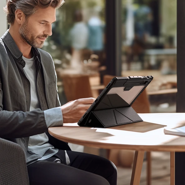 Nillkin Samsung Tab S9 Ultra Standlı Bumper Smart Cover Tablet Kılıf Mavi - 10