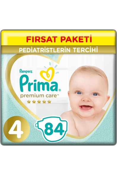 Prima Premium Care 4 Numara Maxi 84lü Bebek Bezi