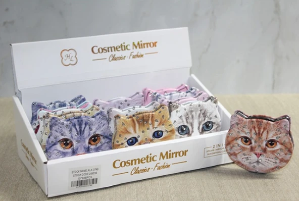 Taşlı Kedi El Aynası ürün görseli