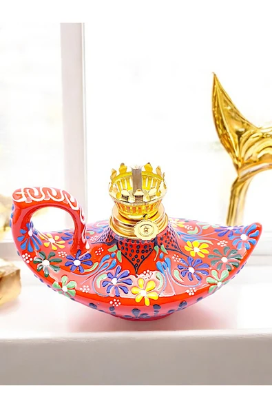 sharp&art %100 EL İŞLEMESİ,KABARTMA DESEN DEKORATİF ALAADDİN GAZ LAMBALARI (5 RENK SEÇENEĞİ İLE...) - Resim 4