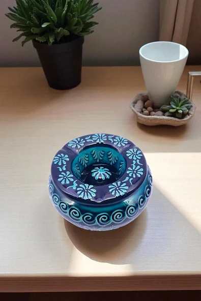 sharp&art SERAMİK KÜLLÜKLER, %100 EL İŞLEMESİ, KAPAKLI, KULLANIŞLI, DEKORATİF, 12 CM, 6 FARKLI MODEL - 1