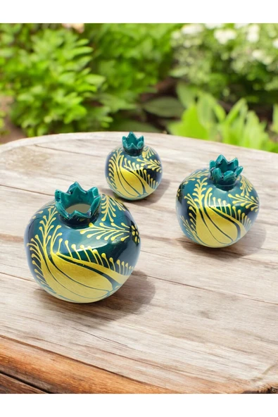 sharp&art 3'LÜ %100 EL İŞLEMESİ,DEKORATİF NAR ve LALE TAKIMLARI,EV DEKORASYONU...12 FARKLI MODEL İLE... - Resim 8