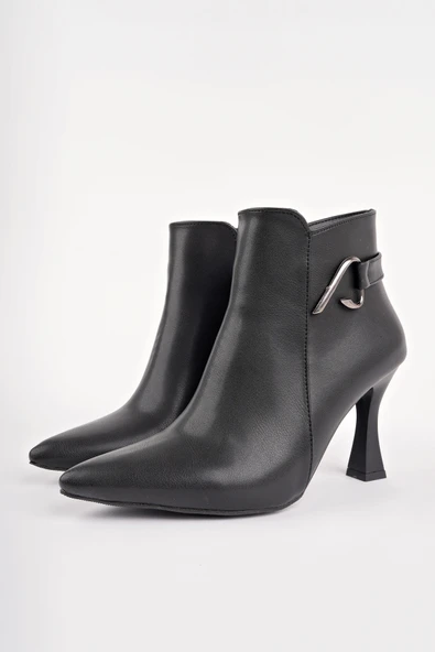 Muggo VİVENTE Sivri Burun Toka Detaylı Fermuarlı İnce Topuklu Kadın Bot - 2