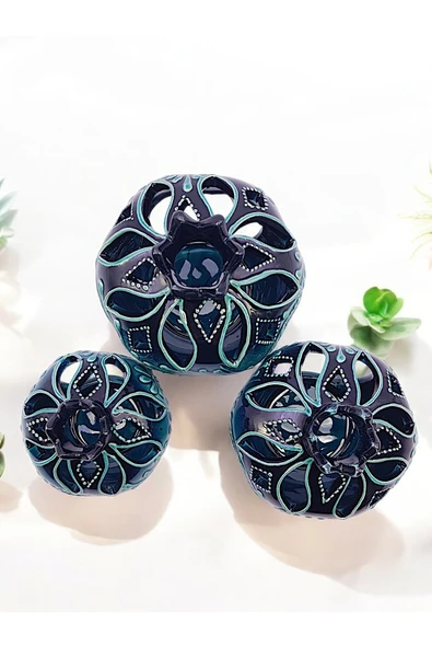 sharp&art 3'LÜ %100 EL İŞLEMESİ,DEKORATİF NAR ve LALE TAKIMLARI,EV DEKORASYONU...12 FARKLI MODEL İLE... - Resim 2