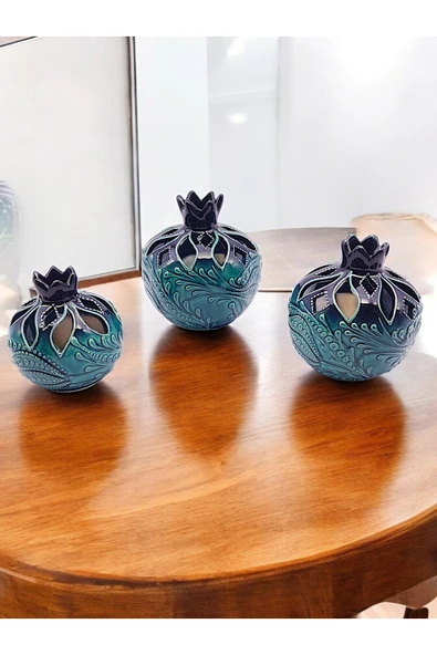 sharp&art 3'LÜ %100 EL İŞLEMESİ,DEKORATİF NAR ve LALE TAKIMLARI,EV DEKORASYONU...12 FARKLI MODEL İLE... ürün görseli