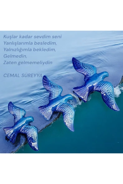 sharp&art KUŞLAR, TRİO SERAMİK DUVAR SÜSÜ, HER BAHARDA GELİRLER... - 1