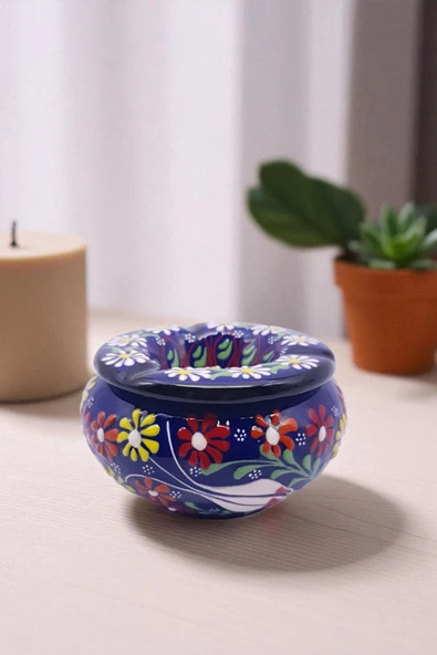 sharp&art SERAMİK KÜLLÜKLER, %100 EL İŞLEMESİ, KAPAKLI, KULLANIŞLI, DEKORATİF, 12 CM, 6 FARKLI MODEL - 5