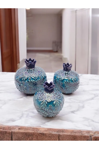 sharp&art 3'LÜ %100 EL İŞLEMESİ,DEKORATİF NAR ve LALE TAKIMLARI,EV DEKORASYONU...12 FARKLI MODEL İLE... ürün görseli