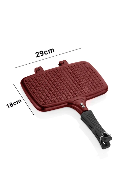 Vento Döküm Ocak Üstü Tost Makinesi – Kırmızı - 5